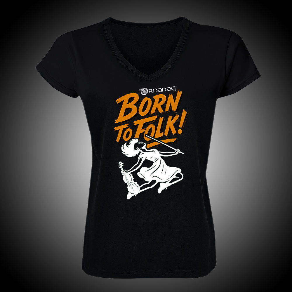 T-Shirt "Born to folk" girly