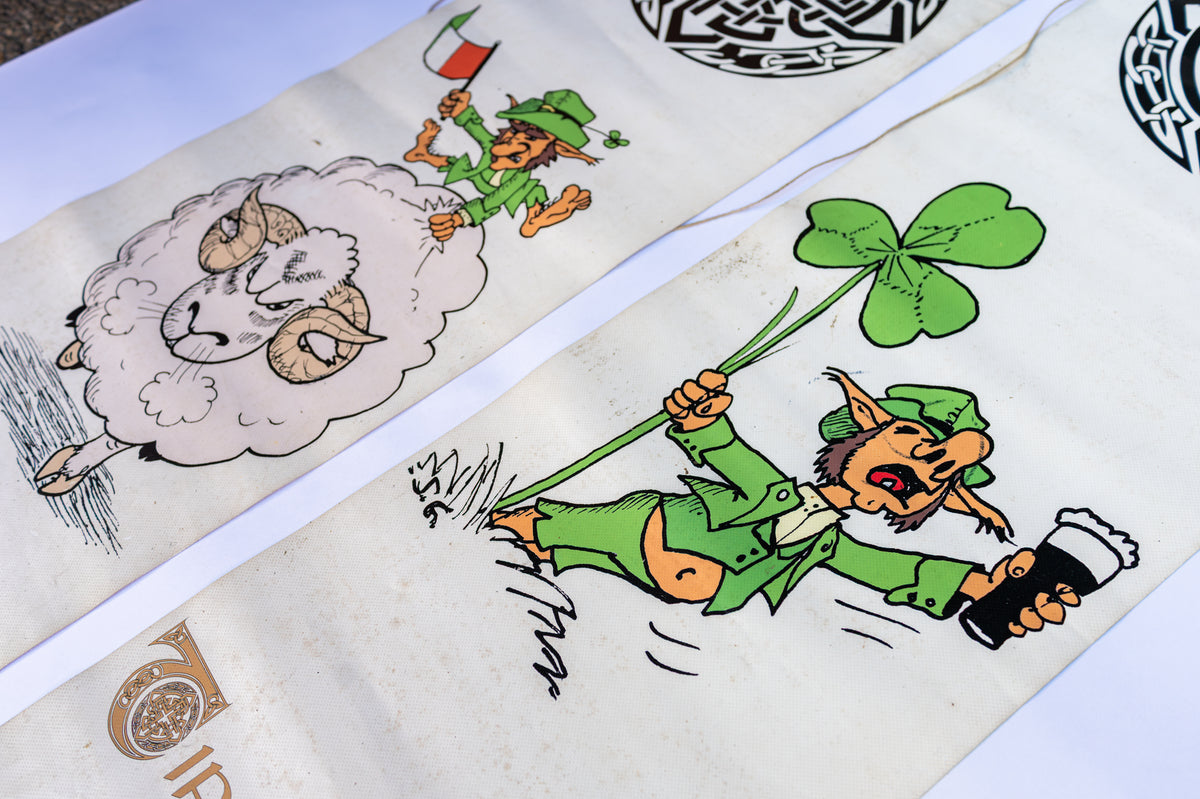 Banner - Leprechaun mit Kleeblatt