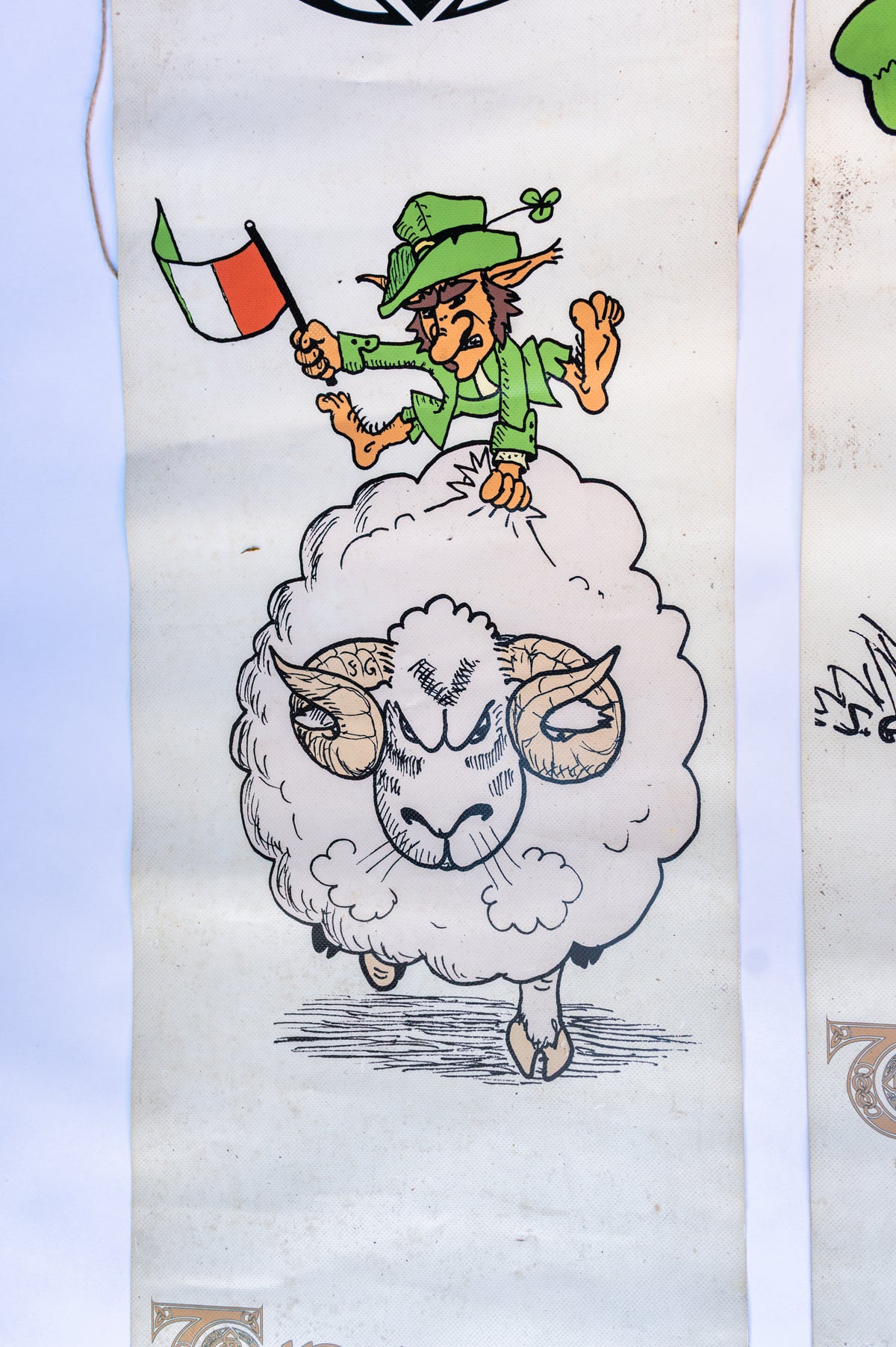 Banner - Leprechaun auf Schaf