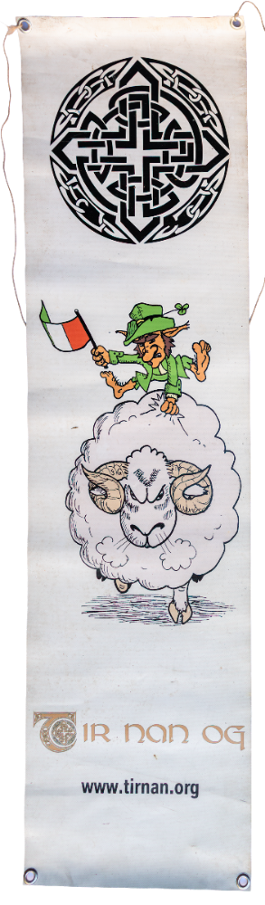 Banner - Leprechaun auf Schaf
