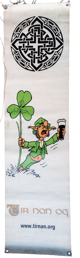 Banner - Leprechaun mit Kleeblatt